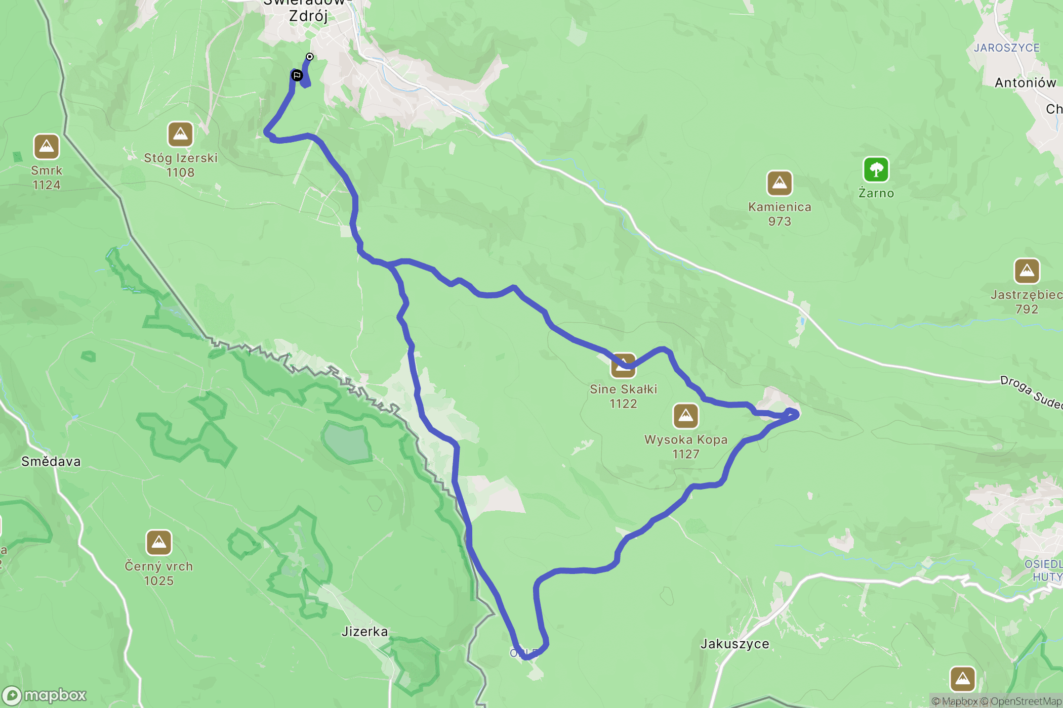 Świeradów-Zdrój: mapa trasy - Poland