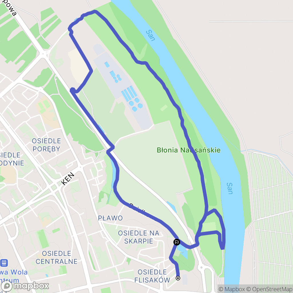 Stalowa Wola: mapa trasy - Poland