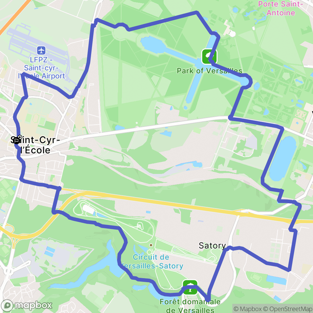 Saint-Cyr-l'École : carte du parcours de randonnée - France