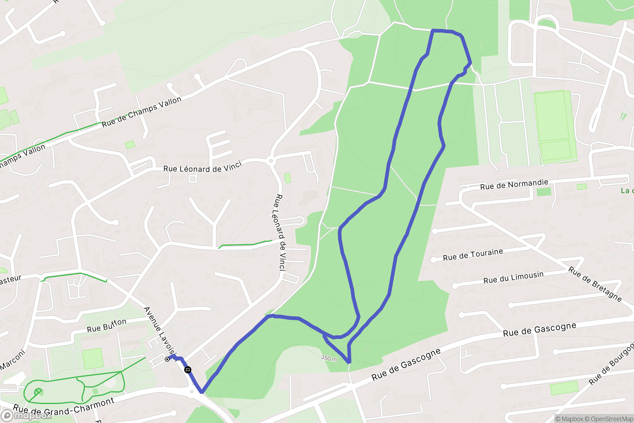 Bethoncourt : carte du parcours de randonnée - France