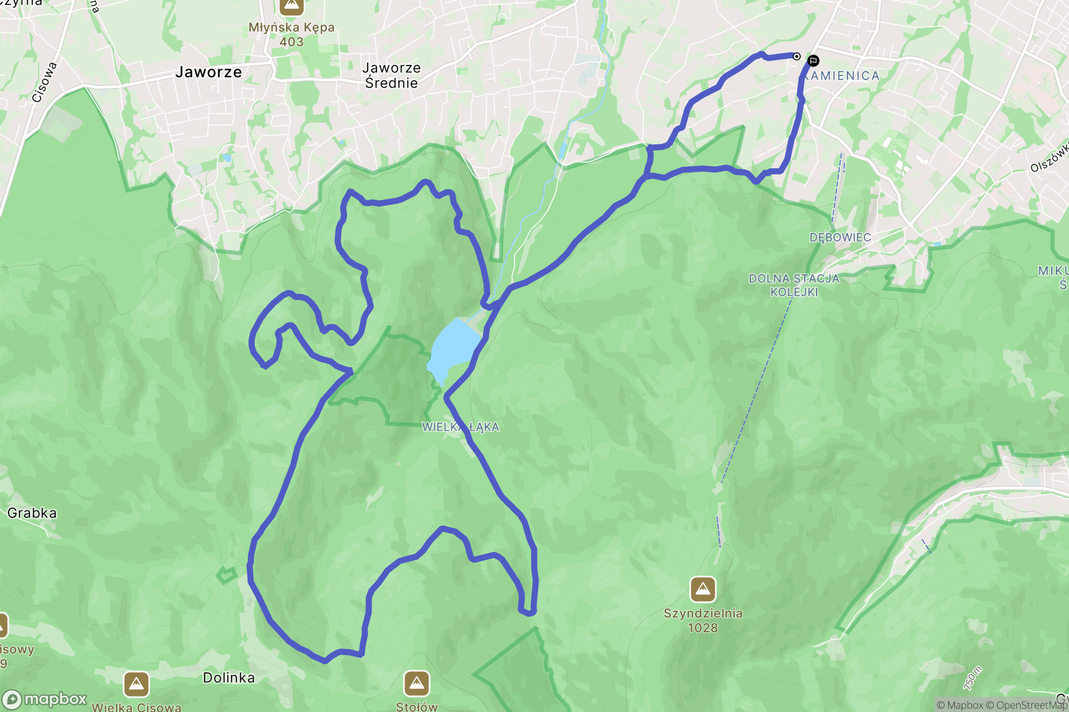 Bielsko-Biała: mapa trasy - Poland