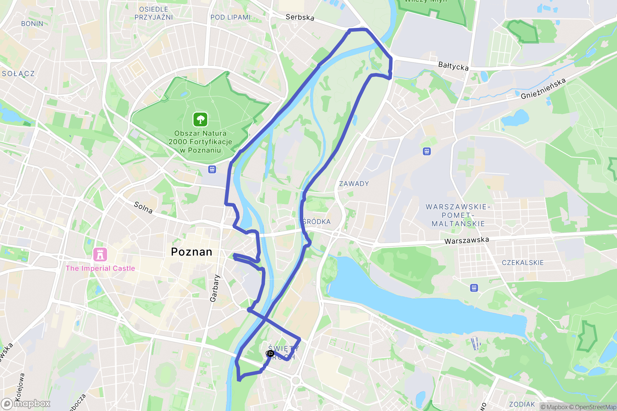 Poznań: mapa trasy - Poland