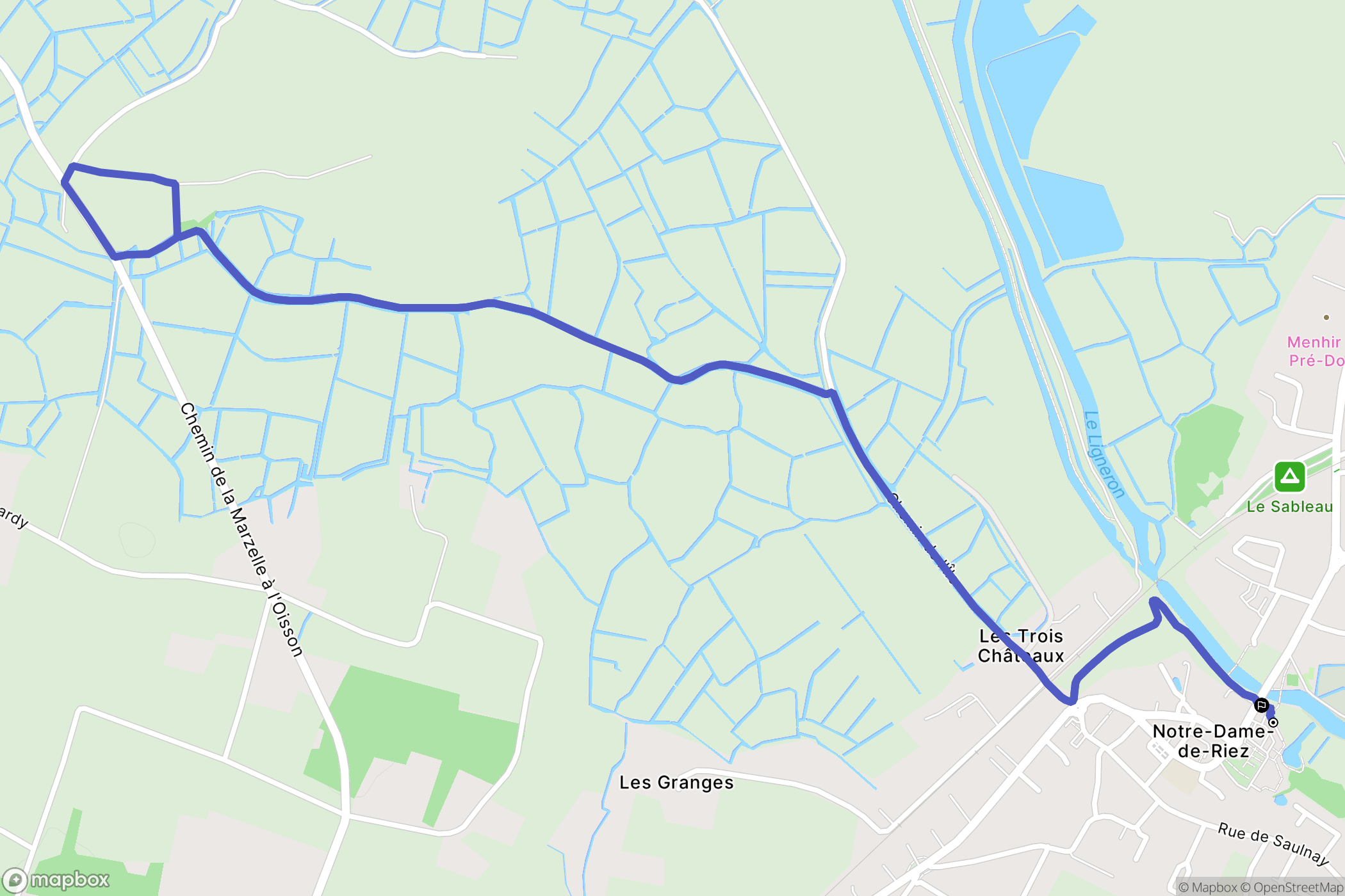 Notre-Dame-de-Riez : carte du parcours de randonnée - France