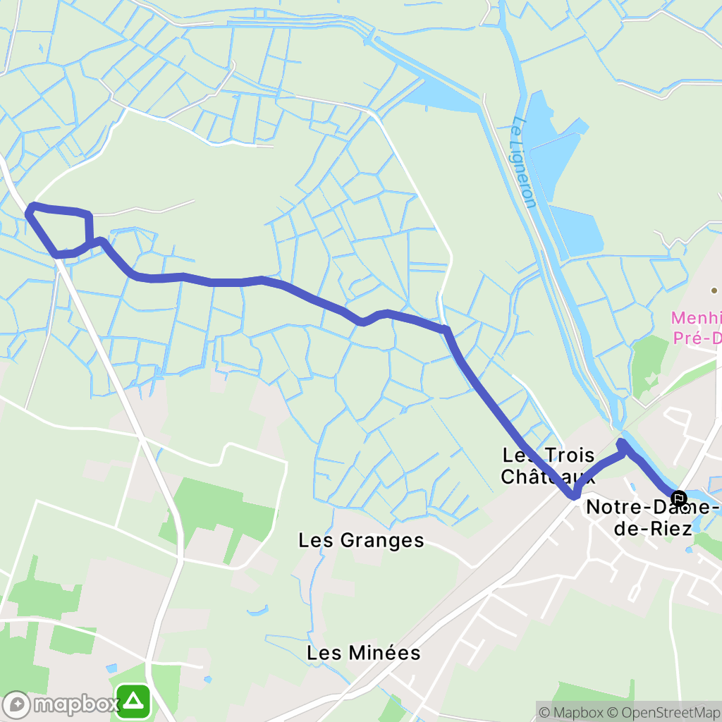Notre-Dame-de-Riez : carte du parcours de randonnée - France