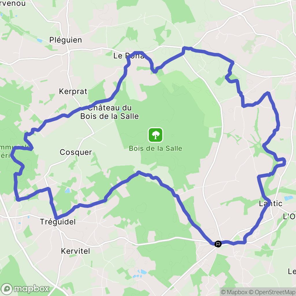 Lantic : carte du parcours de randonnée - France