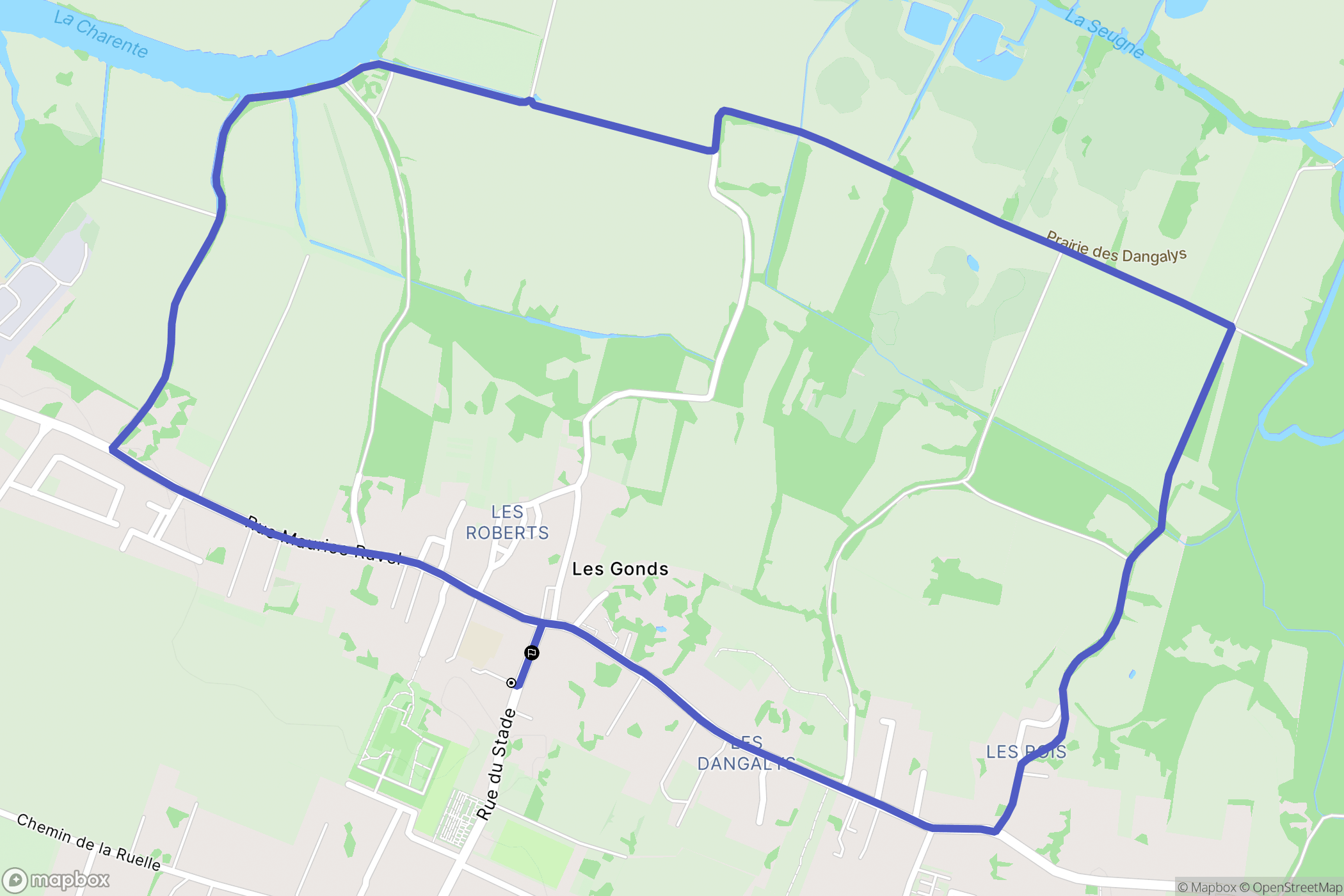Les Gonds : carte du parcours de randonnée - France