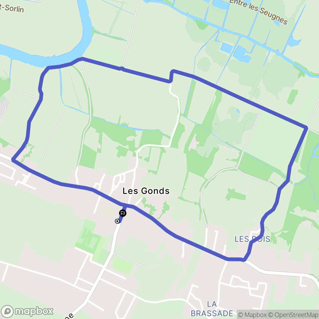 Les Gonds : carte du parcours de randonnée - France