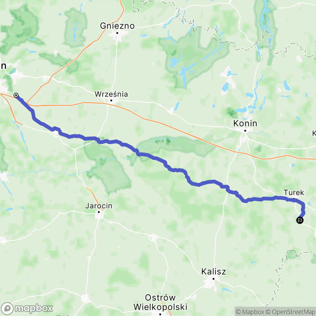 Tulce: mapa trasy - Poland