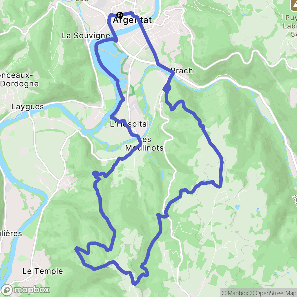 Argentat-sur-Dordogne : carte du parcours de randonnée - France