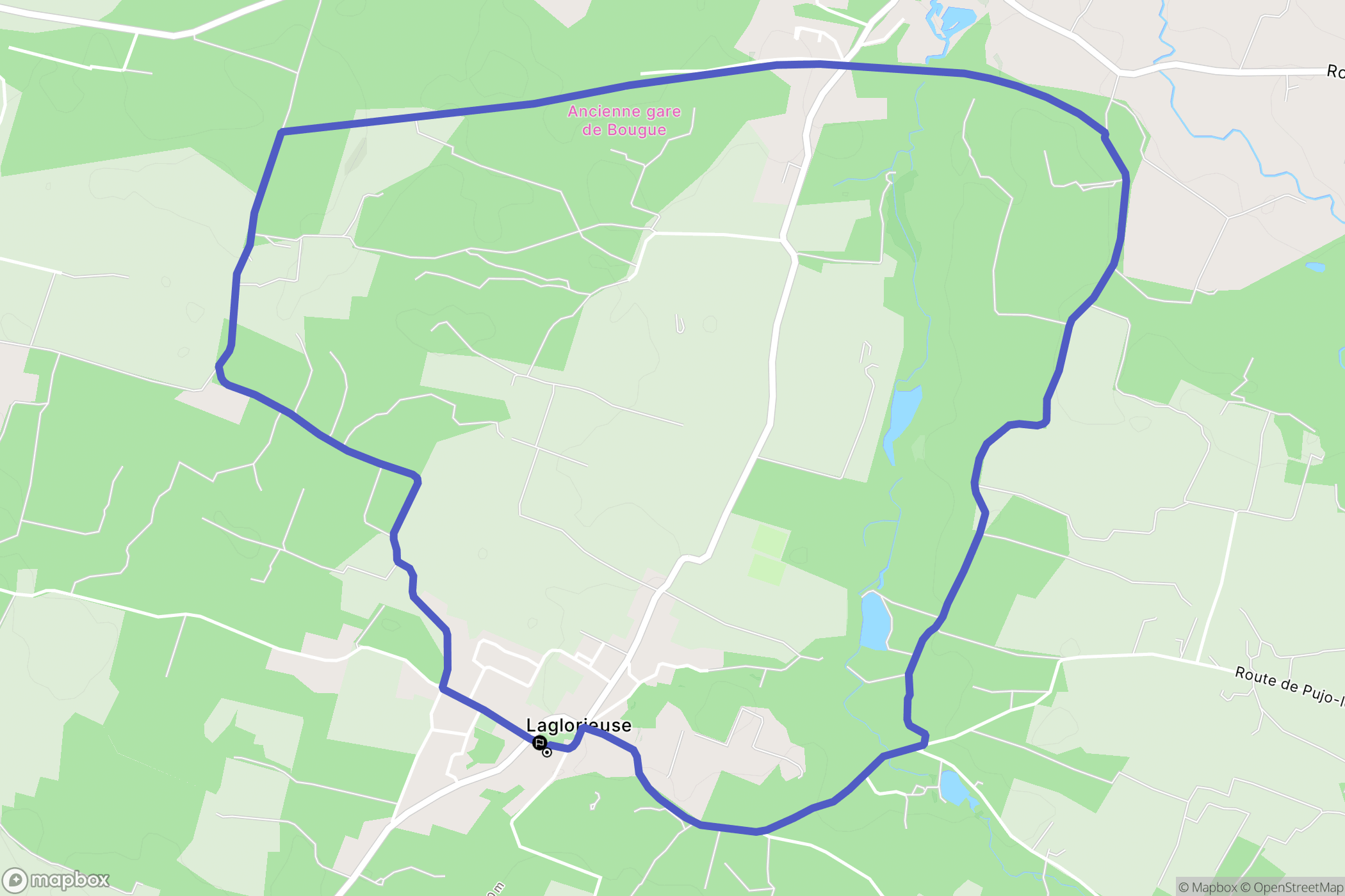 Laglorieuse : carte du parcours de randonnée - France