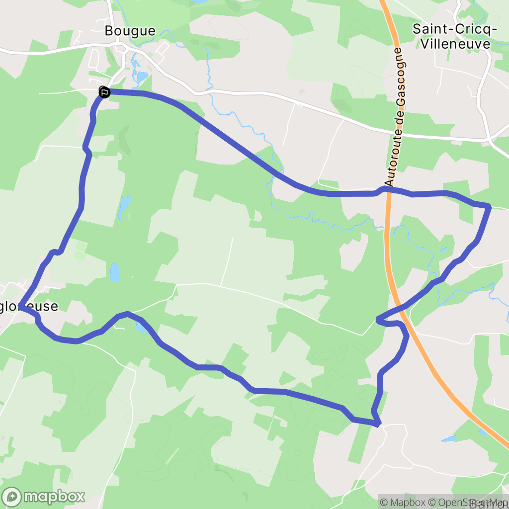 Bougue : carte du parcours de randonnée - France