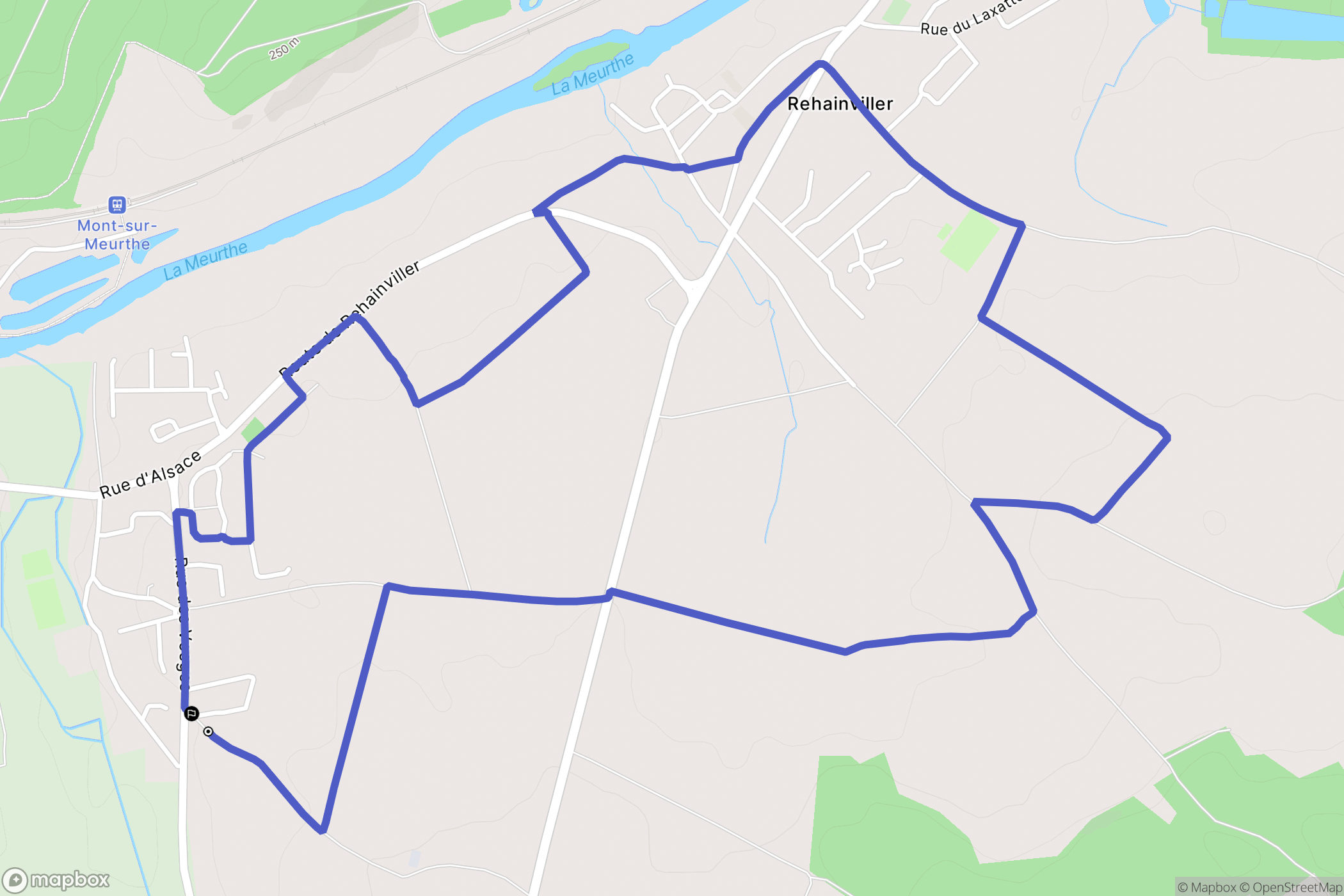Mont-sur-Meurthe : carte du parcours de randonnée - France