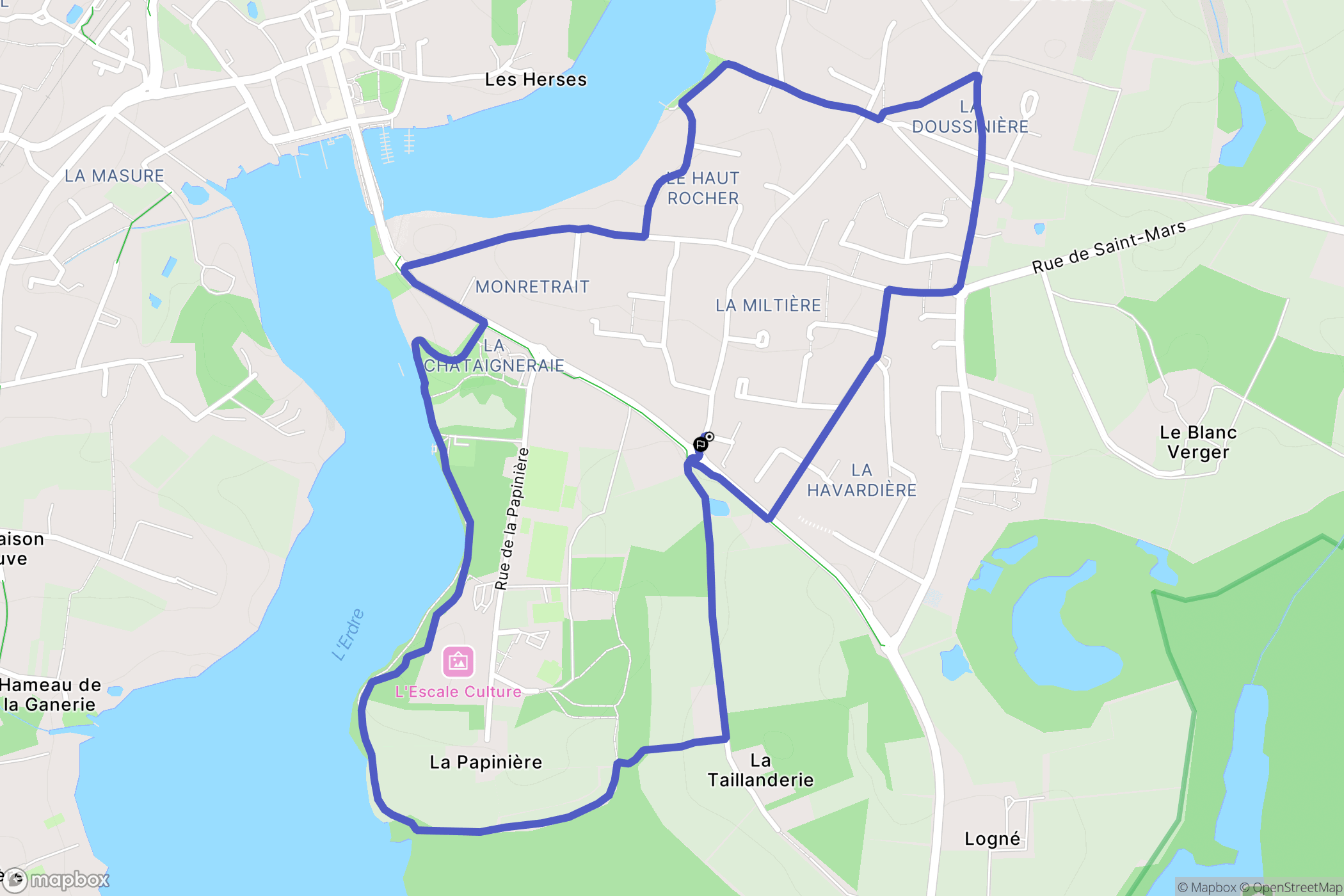 Sucé-sur-Erdre : carte du parcours de randonnée - France