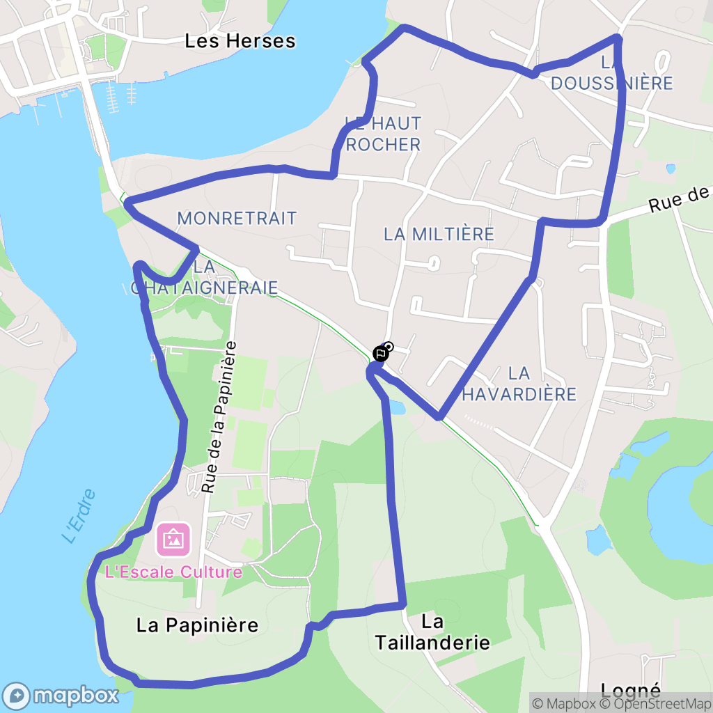 Sucé-sur-Erdre : carte du parcours de randonnée - France