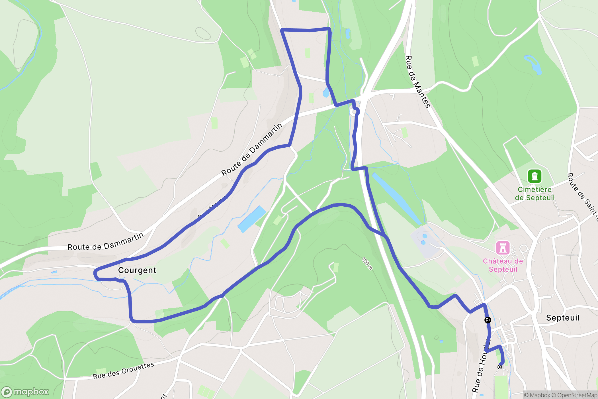 Septeuil : carte du parcours de randonnée - France