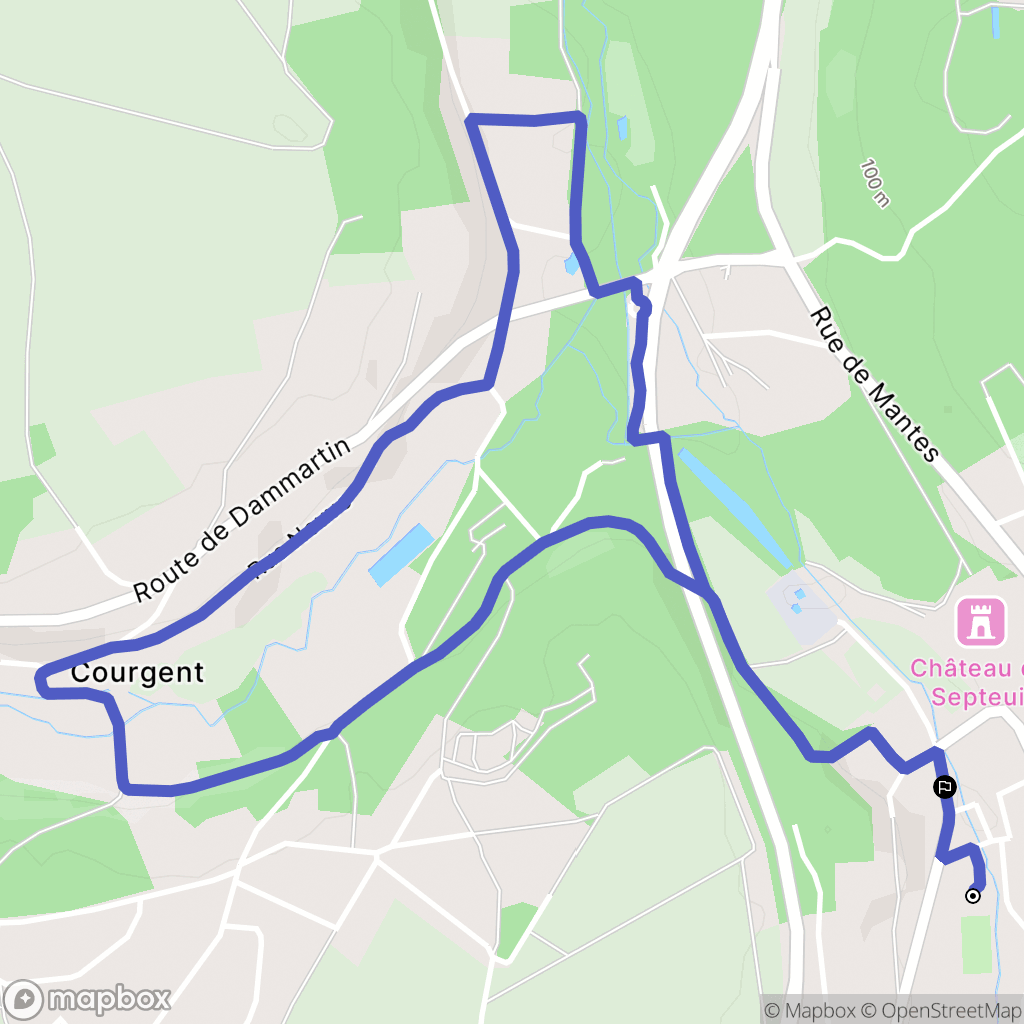 Septeuil : carte du parcours de randonnée - France