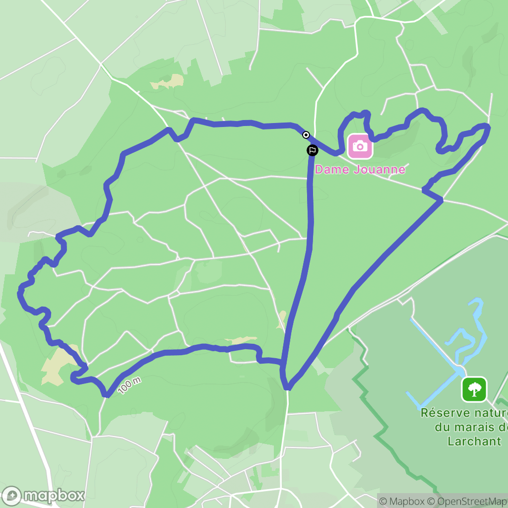 Larchant : carte du parcours de randonnée - France