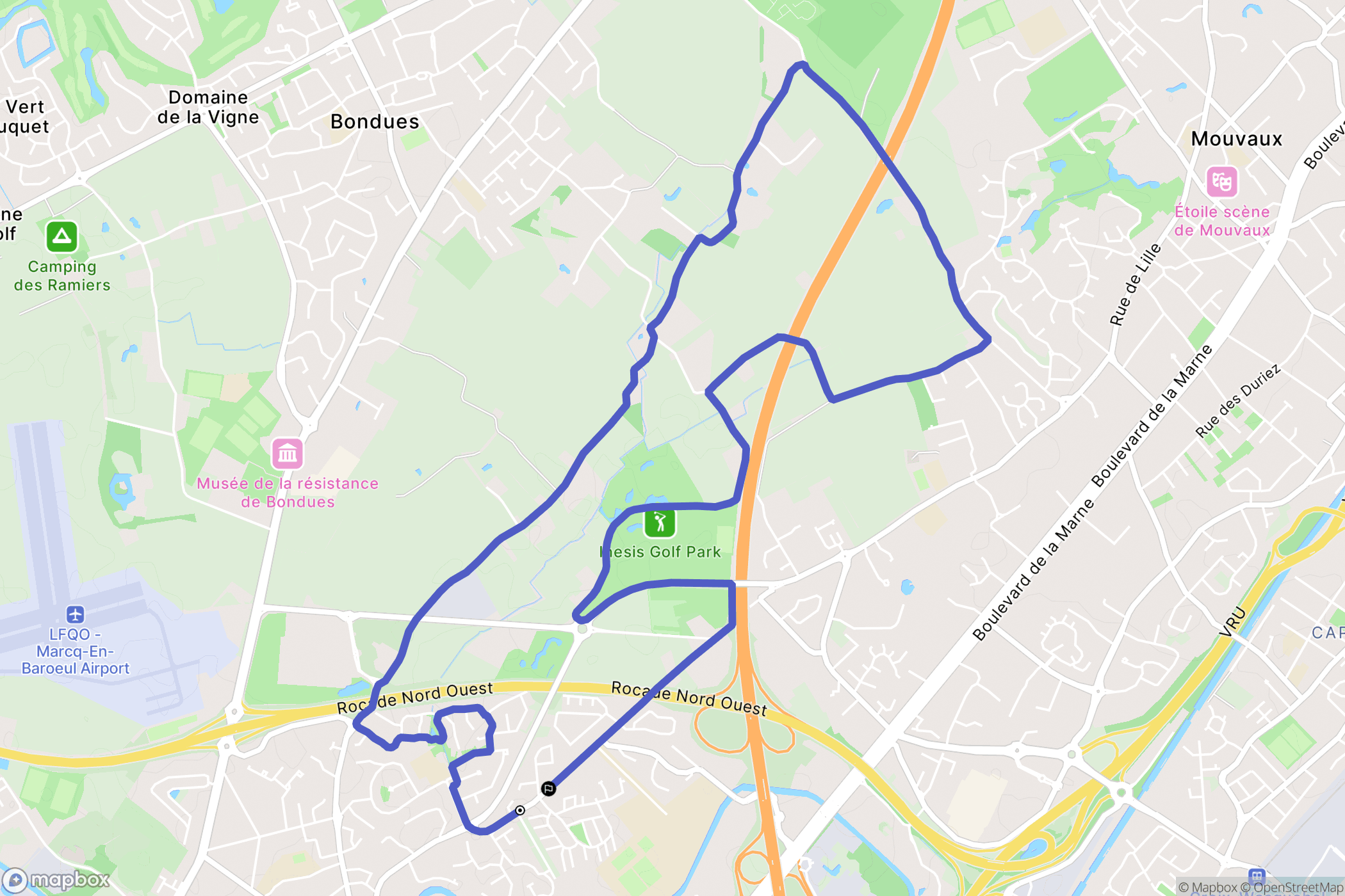 Marcq-en-Barœul : carte du parcours de randonnée - France