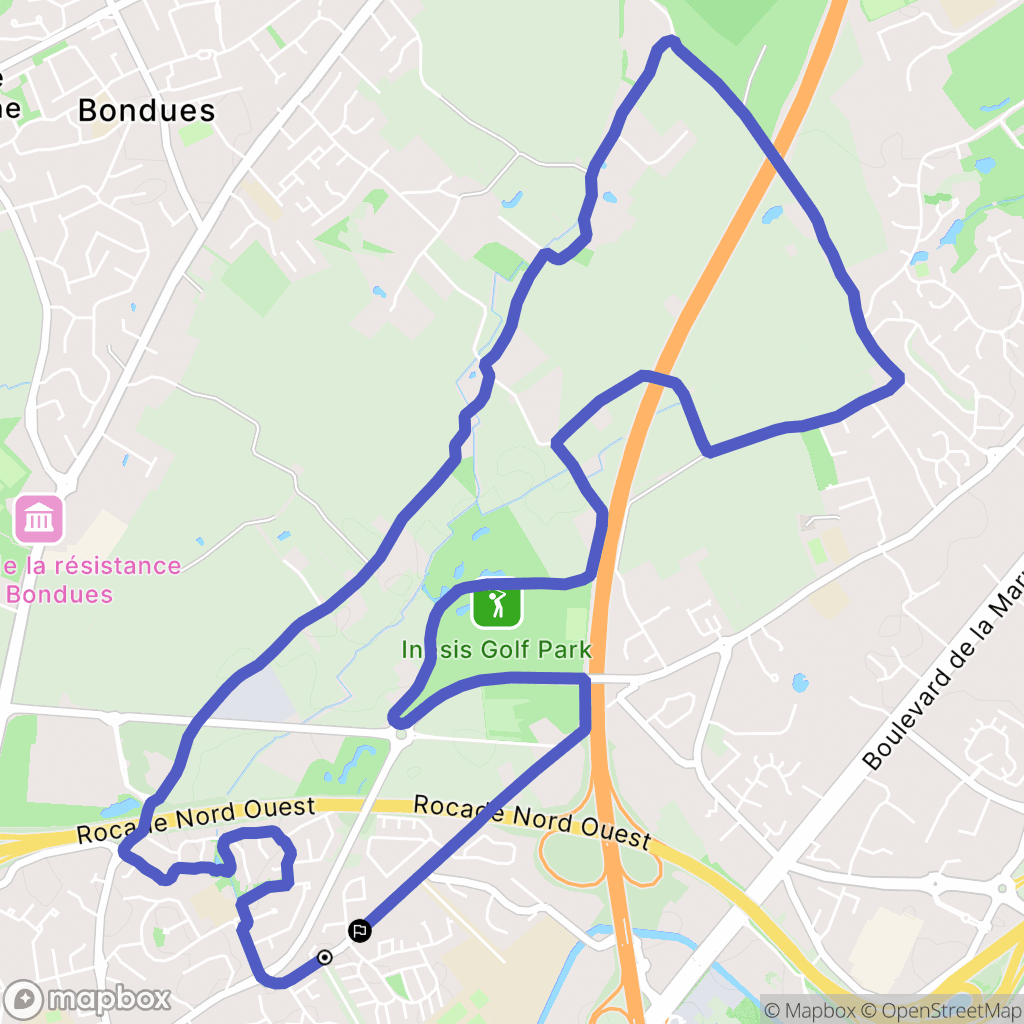 Marcq-en-Barœul : carte du parcours de randonnée - France