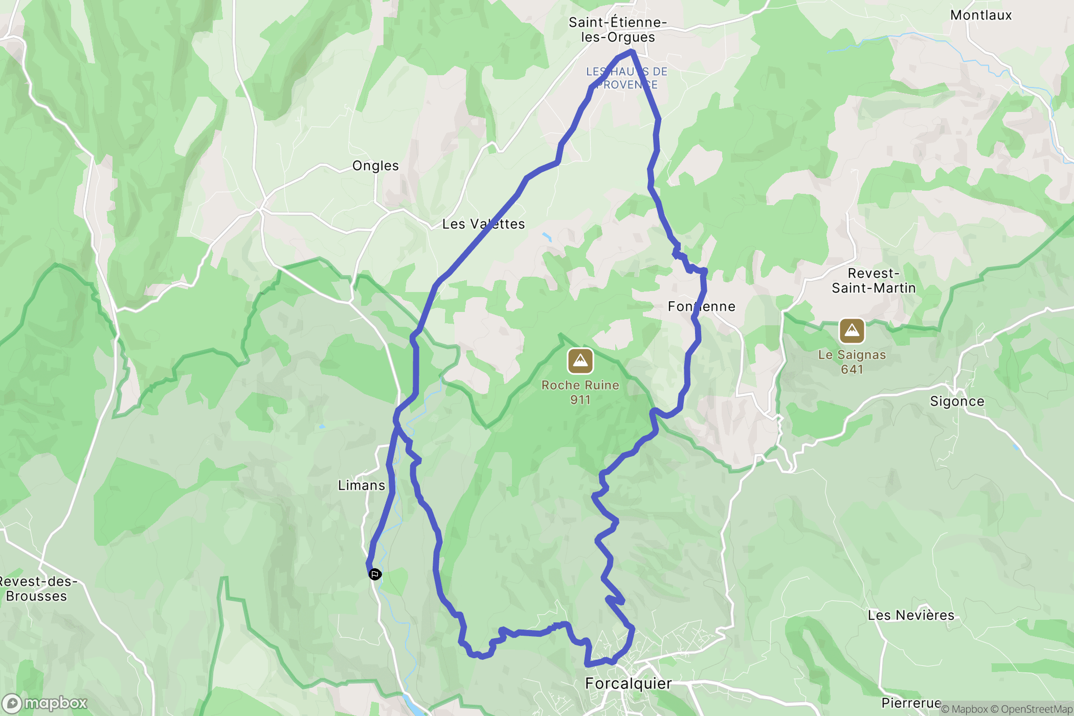 Limans : carte du parcours de randonnée - France