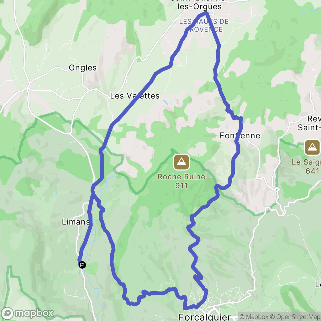 Limans : carte du parcours de randonnée - France