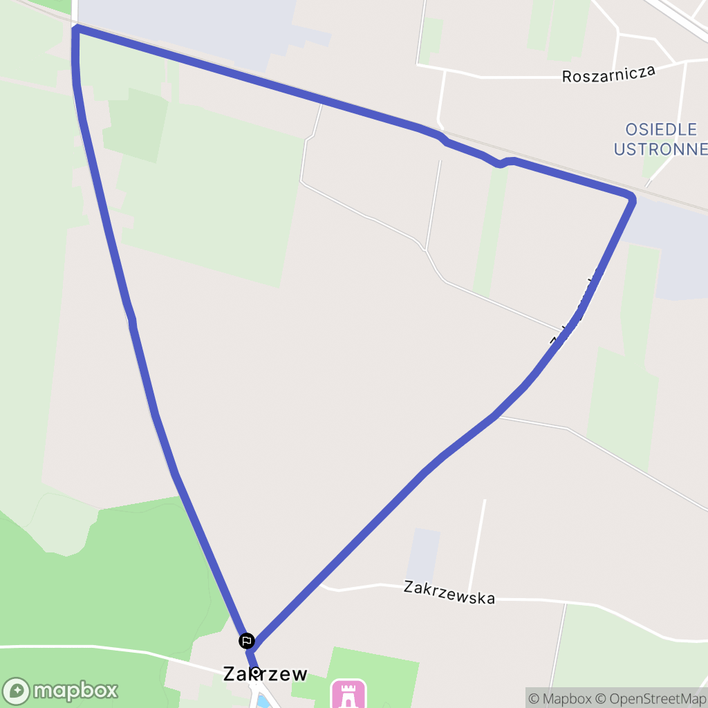 Zakrzew: mapa trasy - Poland