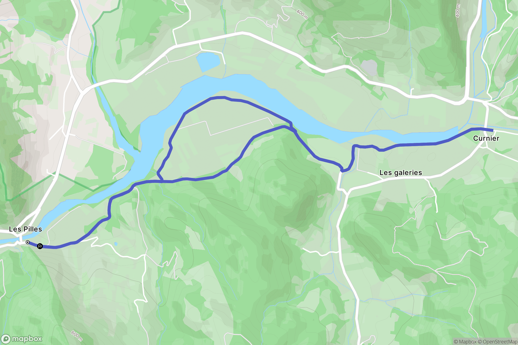 Les Pilles : carte du parcours de randonnée - France