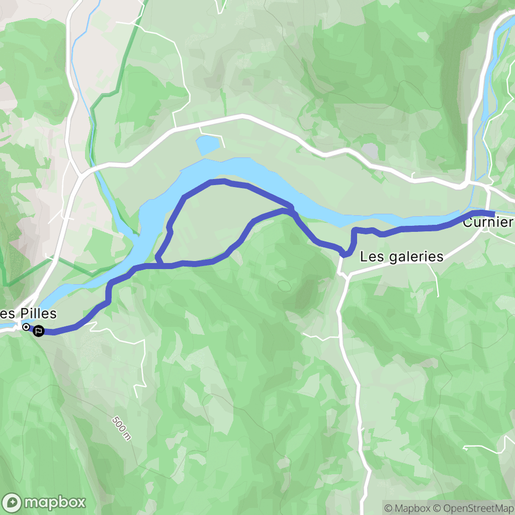 Les Pilles : carte du parcours de randonnée - France