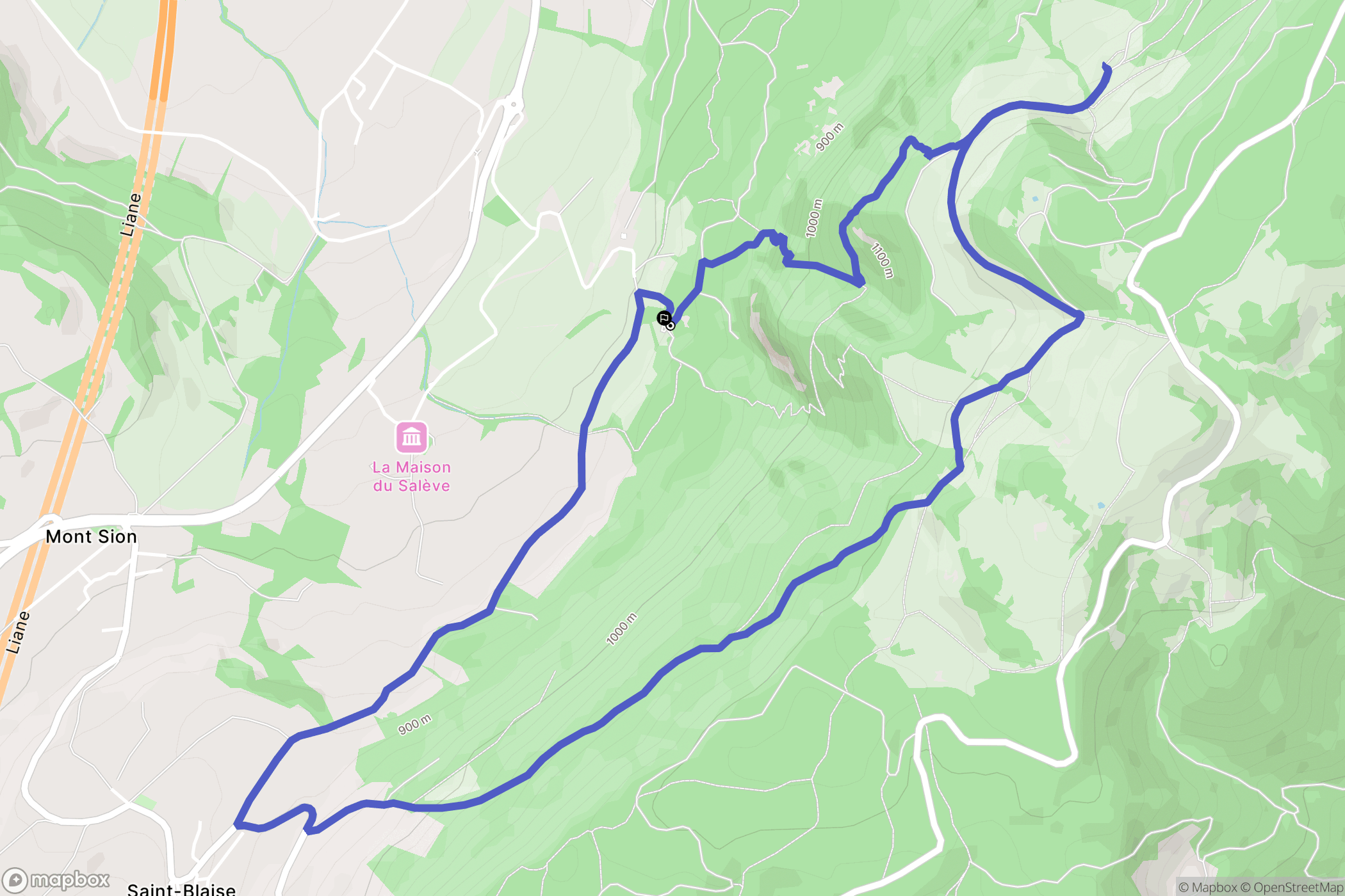 Présilly : carte du parcours de randonnée - France