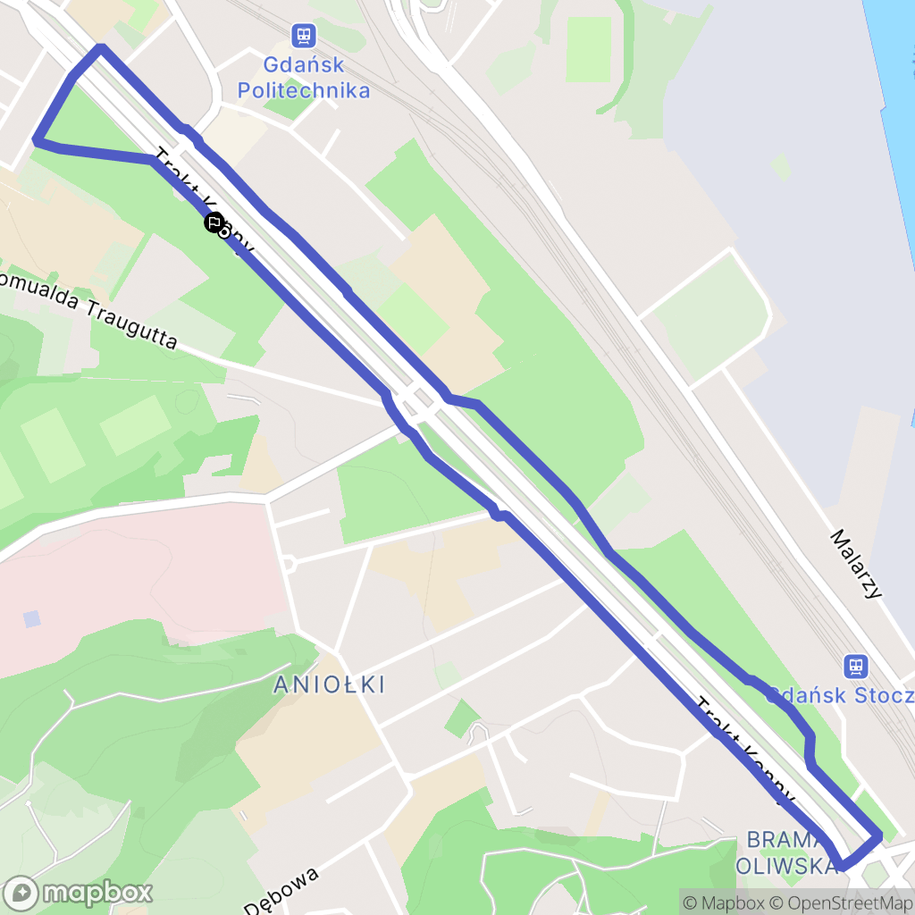 Gdańsk: mapa trasy - Poland