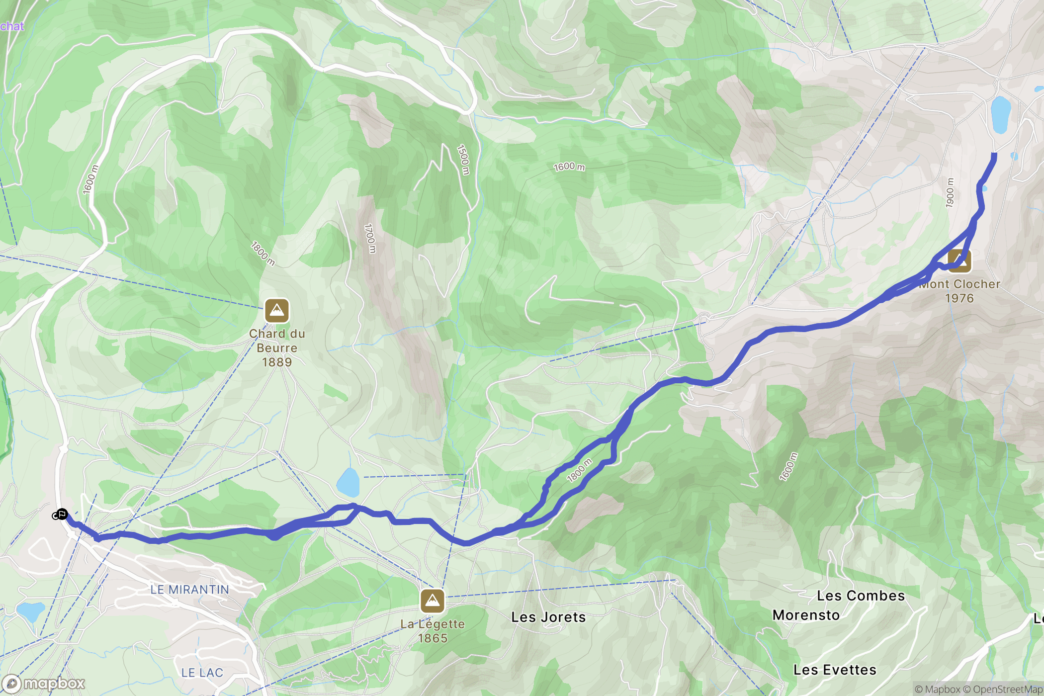 Hauteluce : carte du parcours de randonnée - France