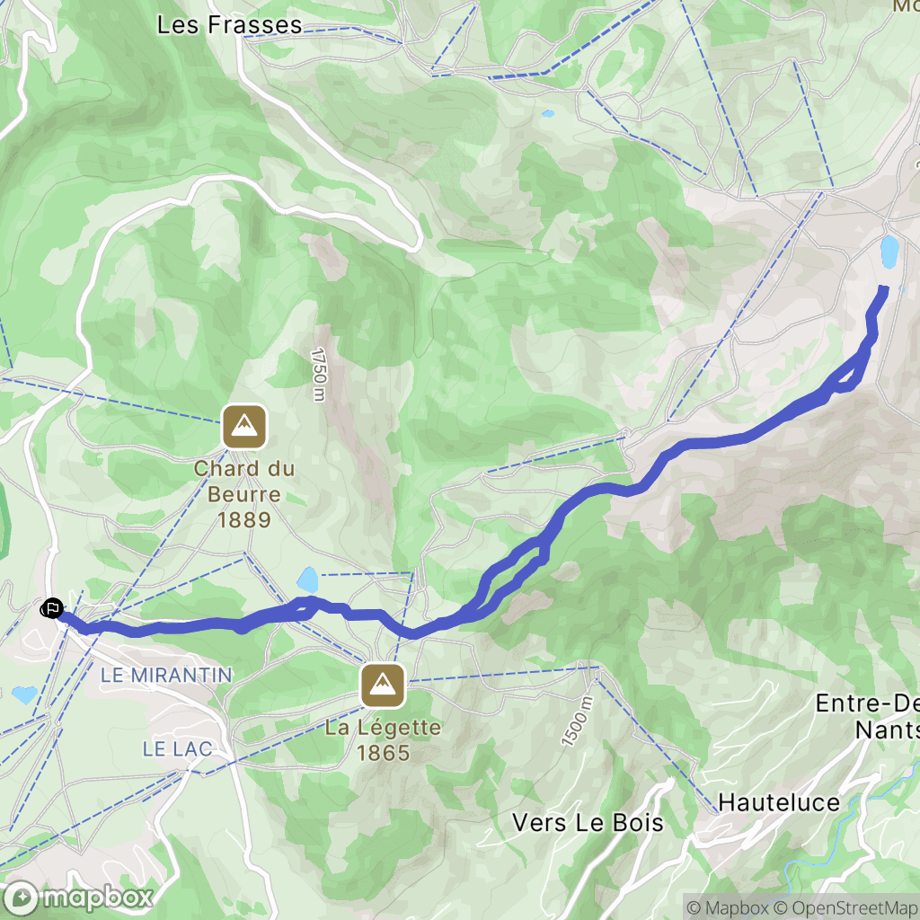 Hauteluce : carte du parcours de randonnée - France