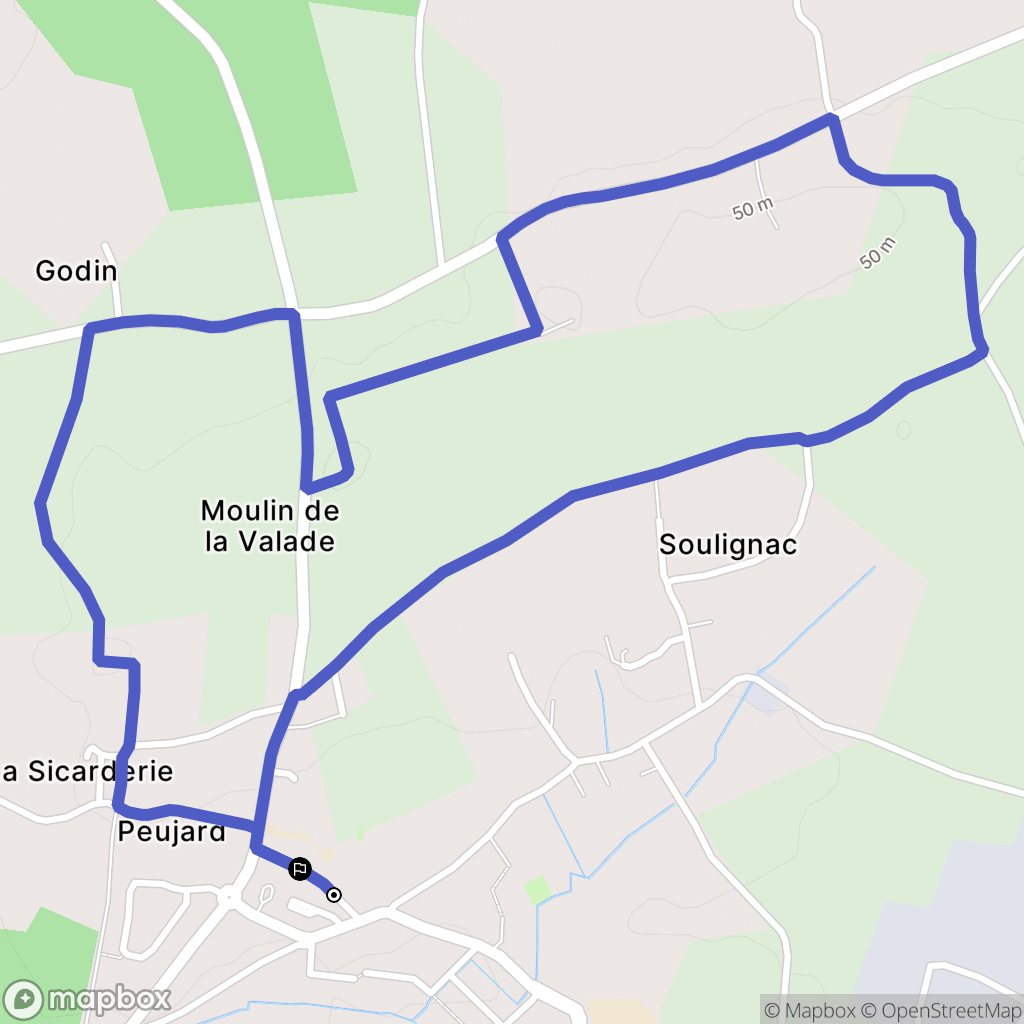 Peujard : carte du parcours de randonnée - France