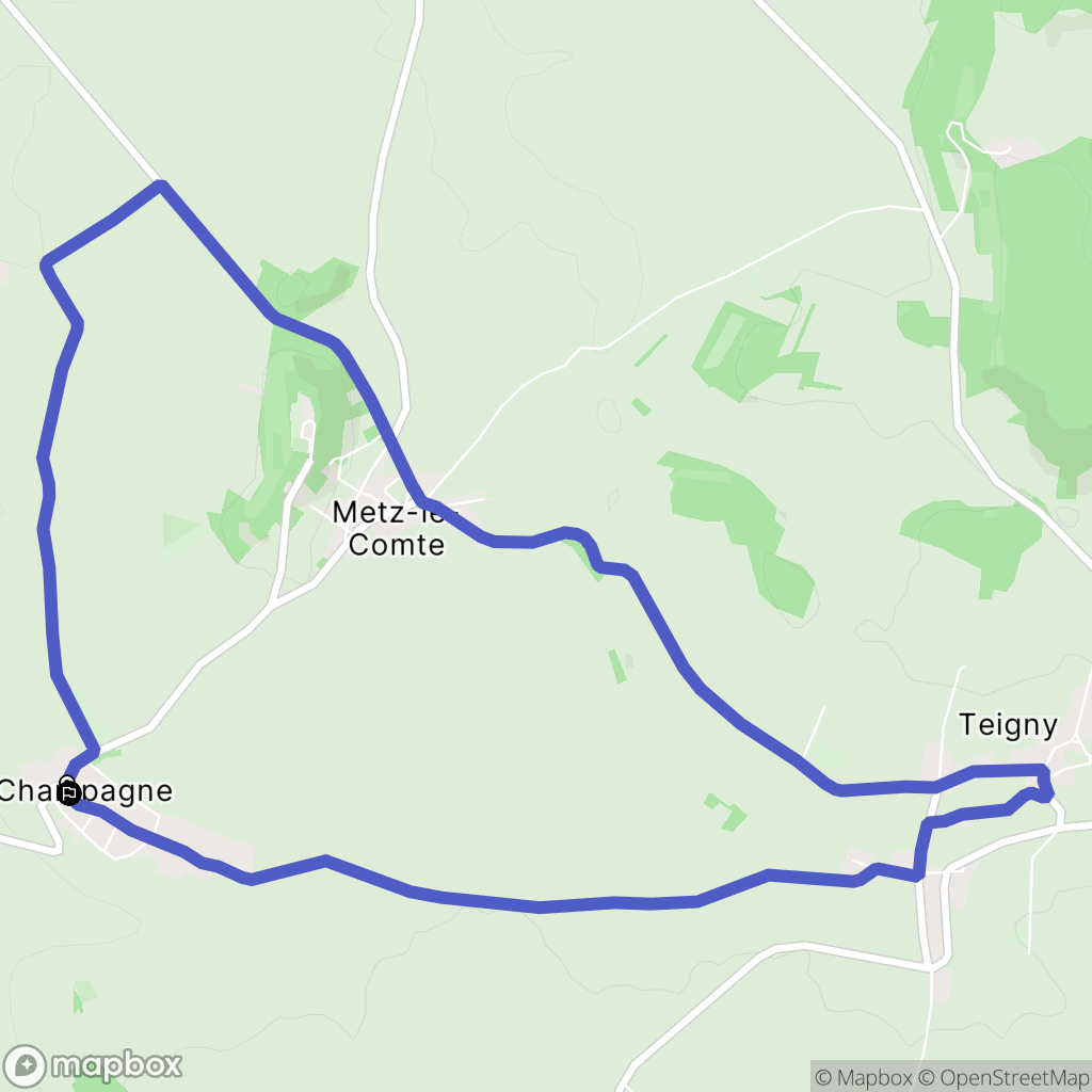 Metz-le-Comte : carte du parcours de randonnée - France