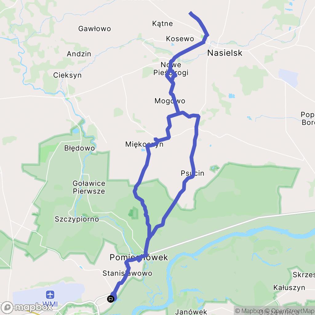 Nowy Dwór Mazowiecki: mapa trasy - Poland