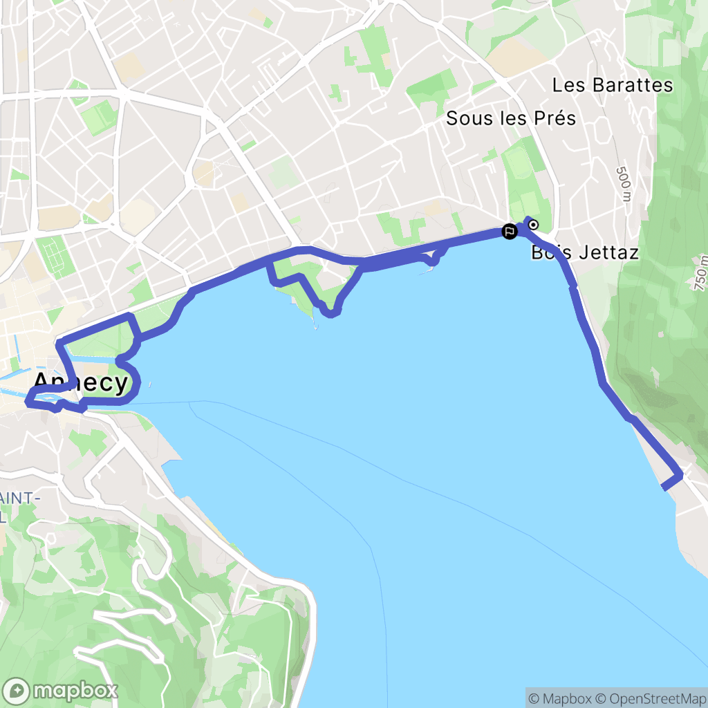 Annecy : carte du parcours de randonnée - France