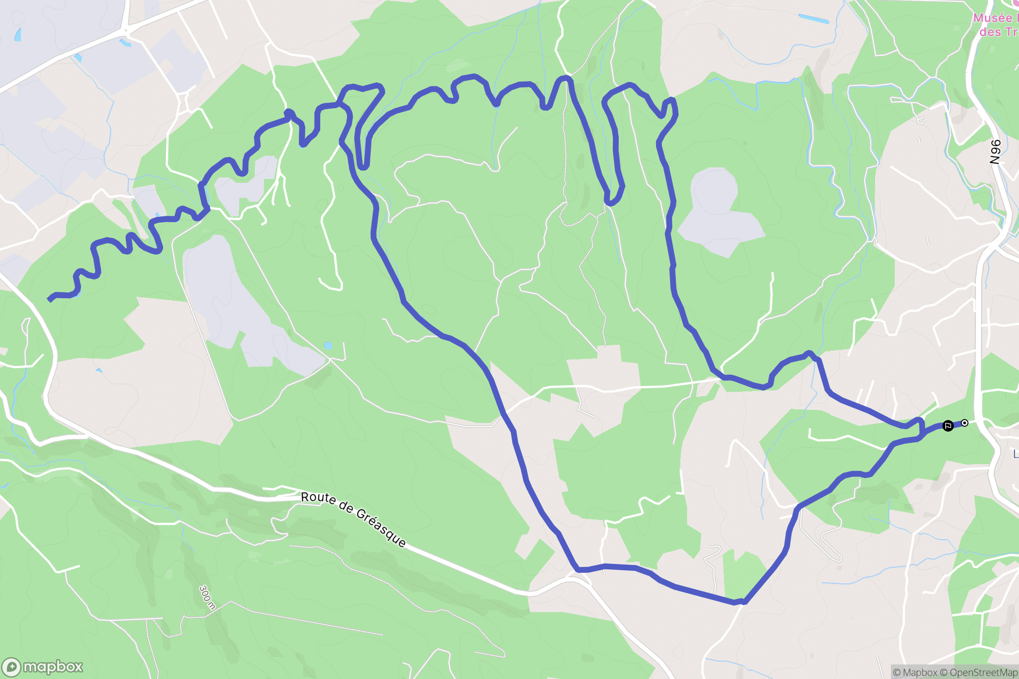 Fuveau : carte du parcours de randonnée - France