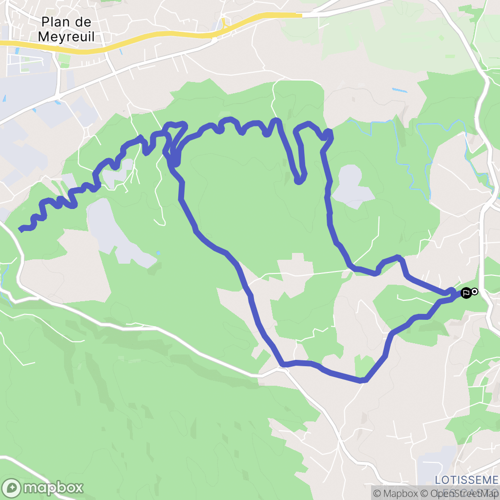 Fuveau : carte du parcours de randonnée - France