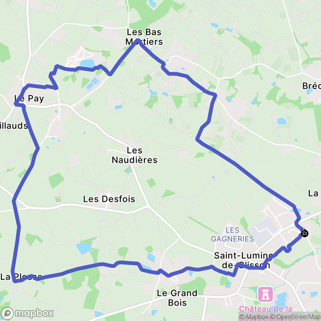 Saint-Lumine-de-Clisson : carte du parcours de randonnée - France
