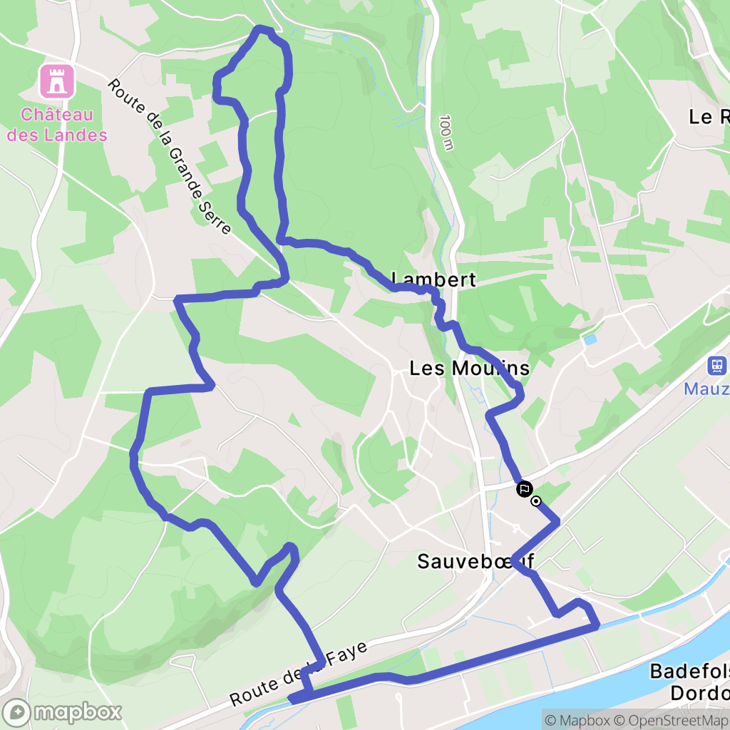 Lalinde : carte du parcours de randonnée - France