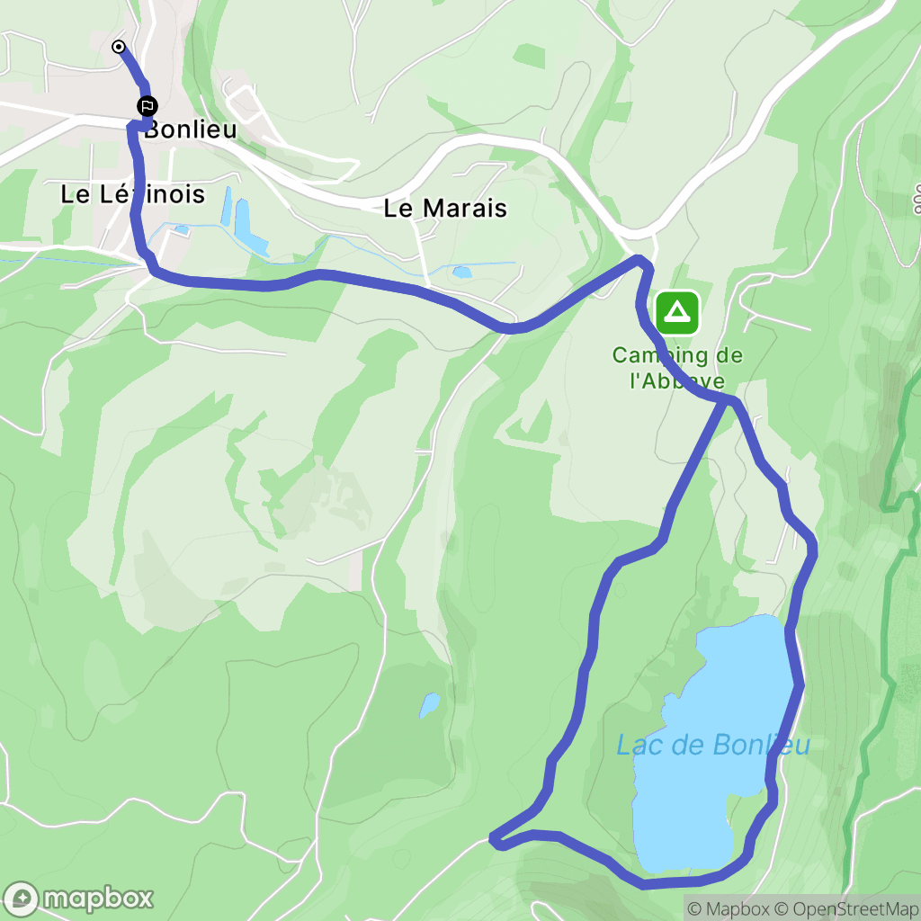 Bonlieu : carte du parcours de randonnée - France