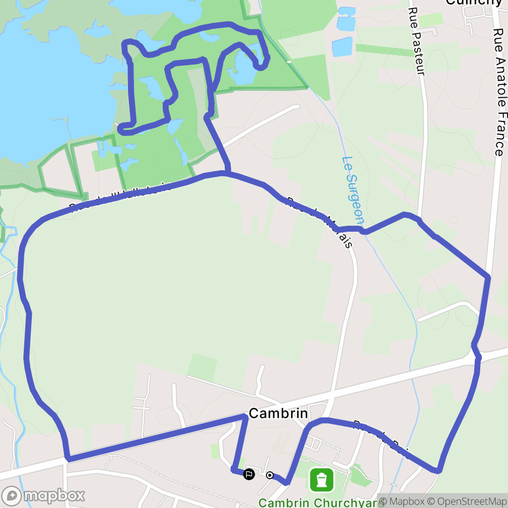 Cambrin : carte du parcours de randonnée - France