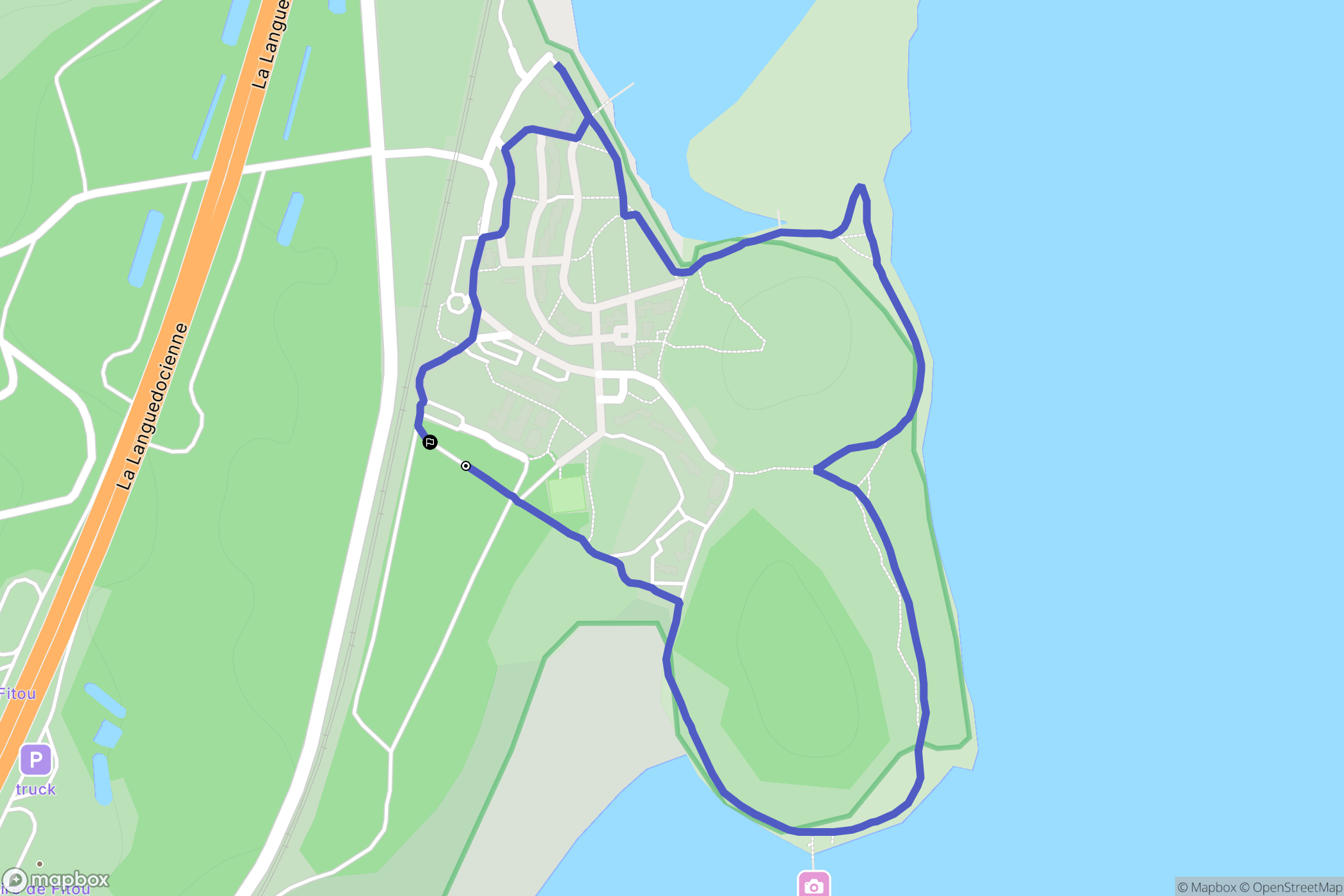 Fitou : carte du parcours de randonnée - France