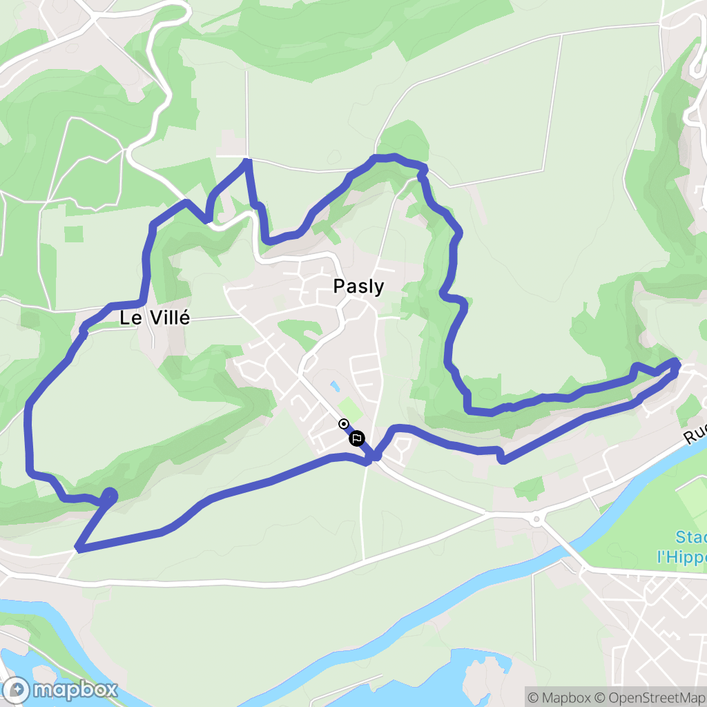 Pasly : carte du parcours de randonnée - France