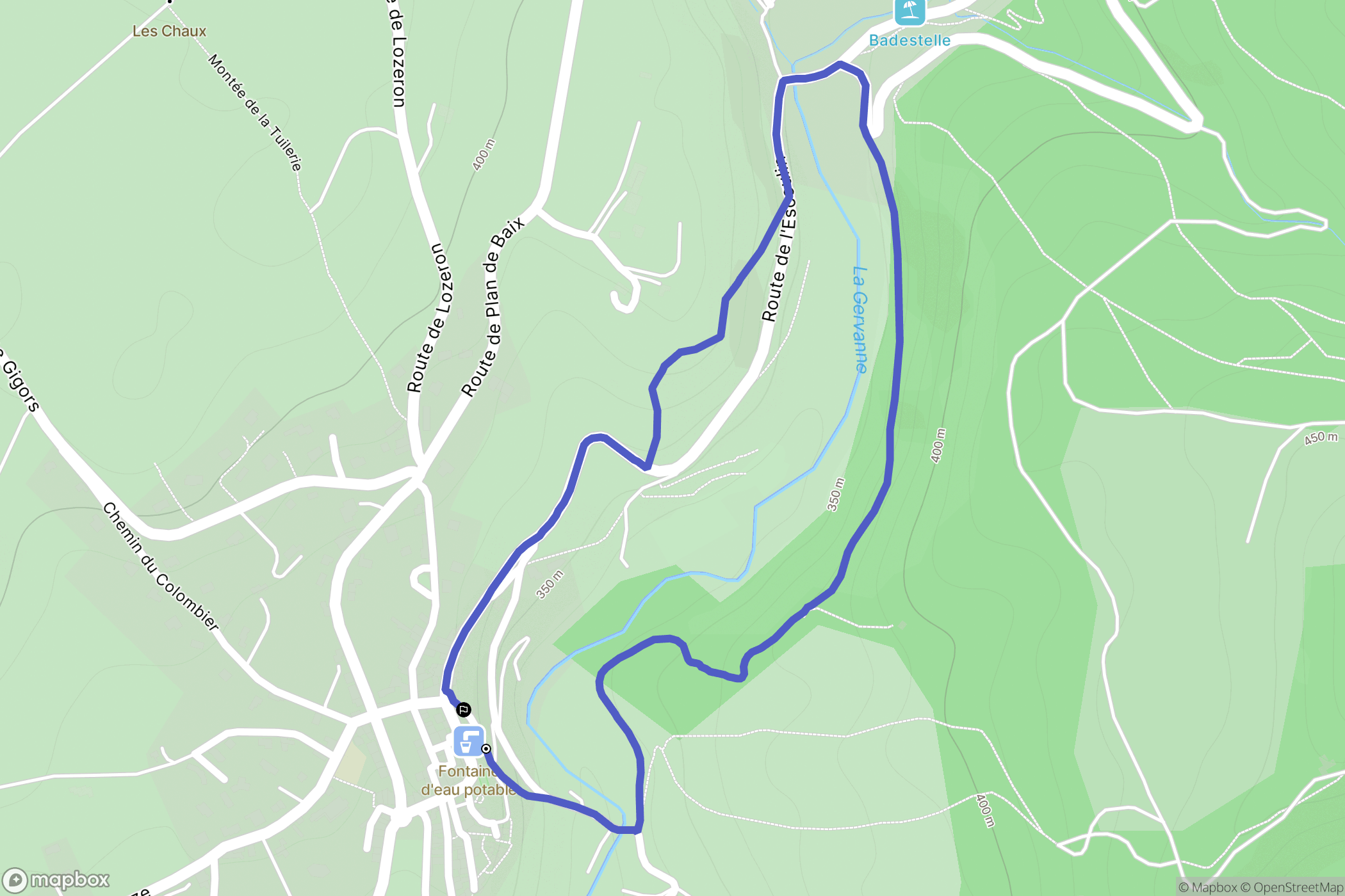 Beaufort-sur-Gervanne : carte du parcours de randonnée - France