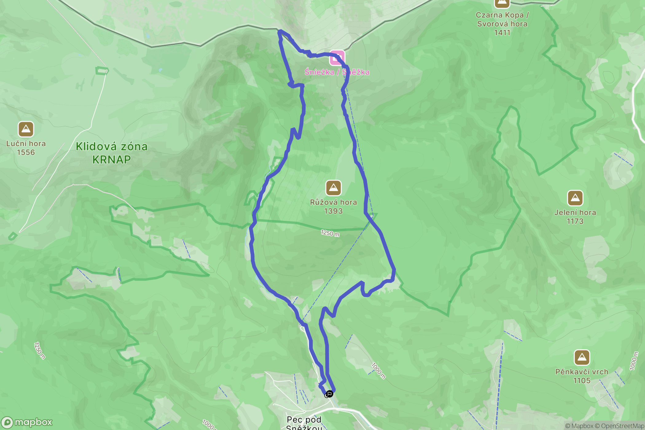 Pec pod Sněžkou: mapa trasy - Czechia