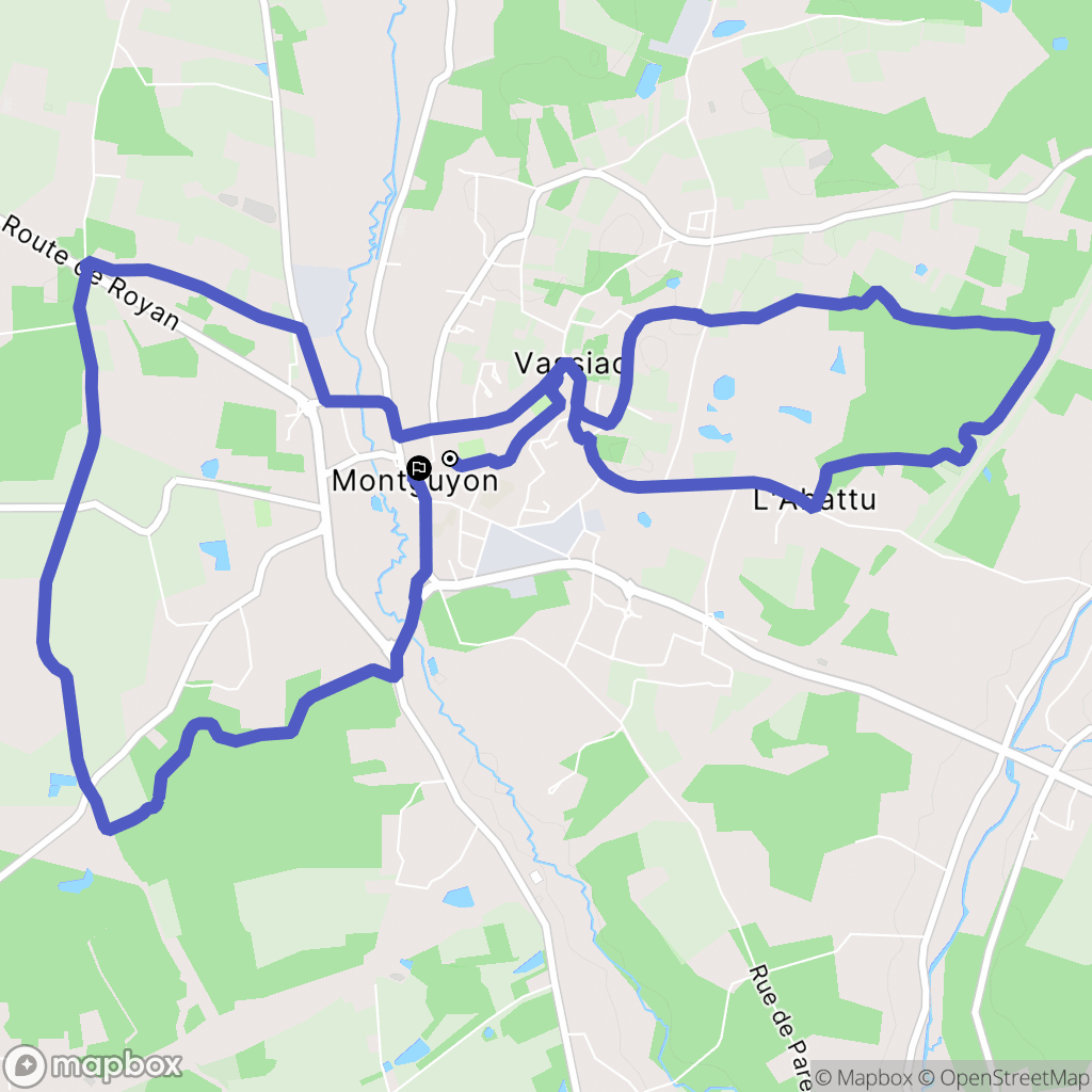 Montguyon : carte du parcours de randonnée - France
