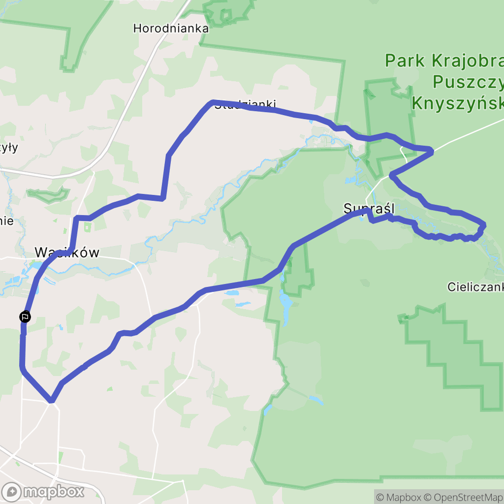 Wasilków: mapa trasy - Poland
