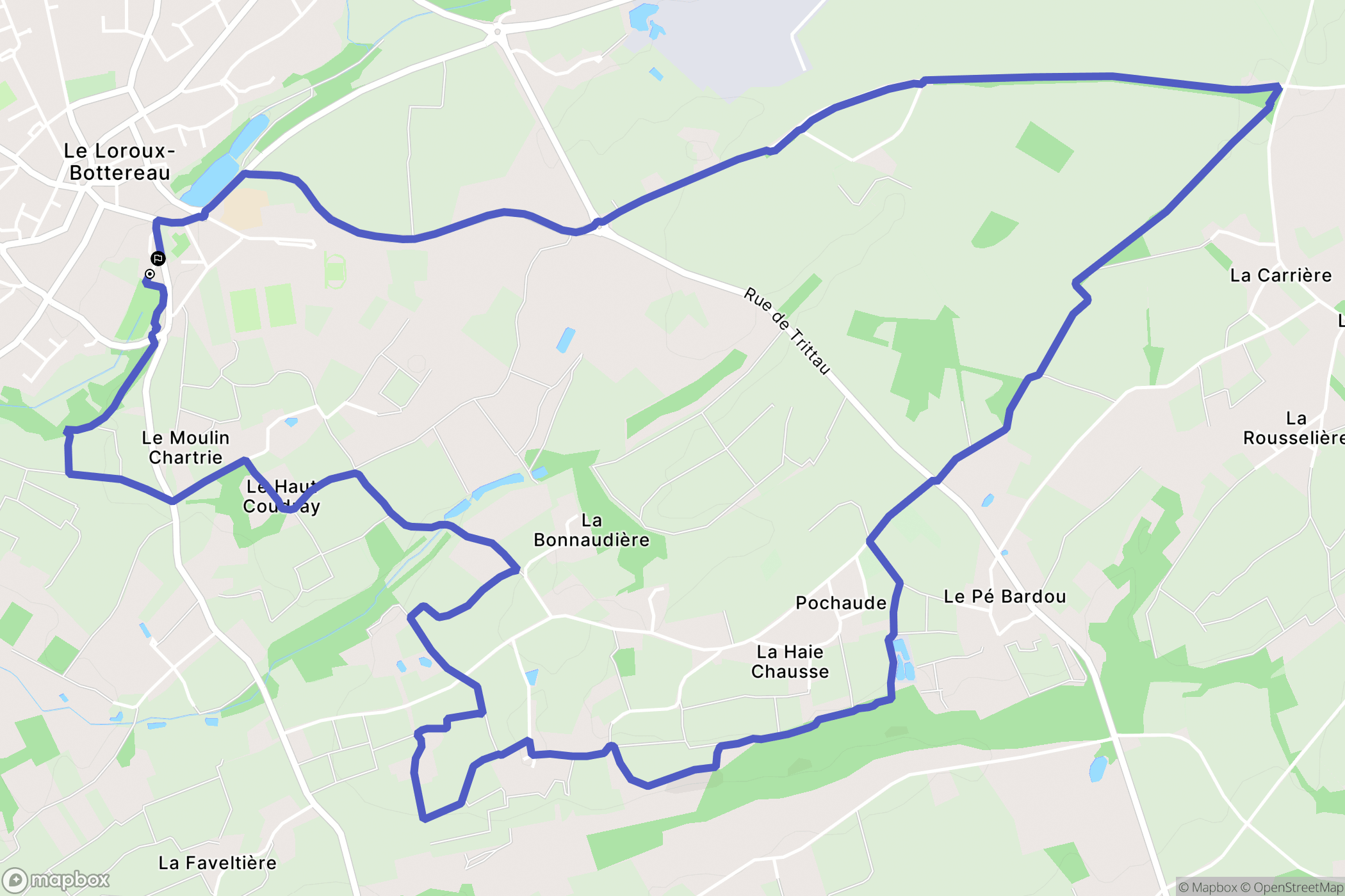 Le Loroux-Bottereau : carte du parcours de randonnée - France