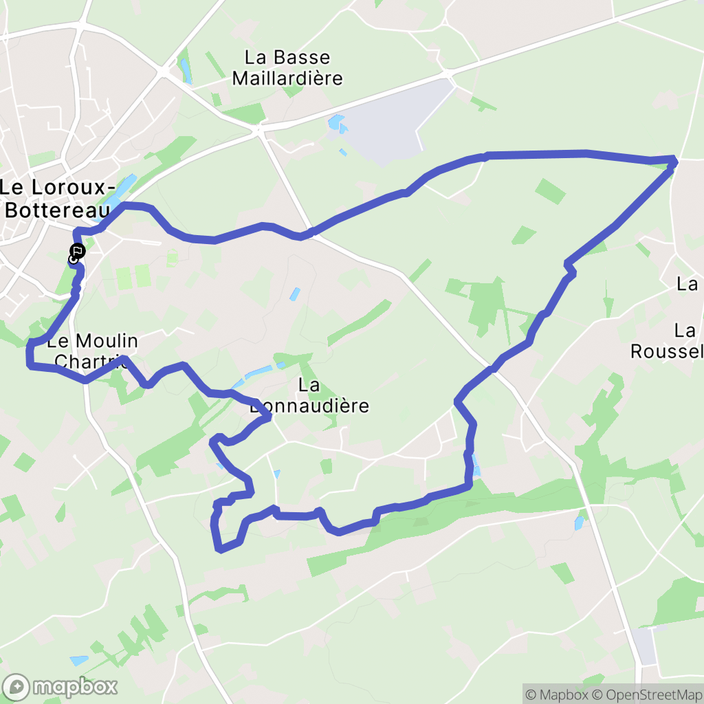 Le Loroux-Bottereau : carte du parcours de randonnée - France